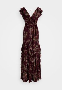 Lauren Ralph Lauren FLORAL RUFFLE TRIM GEORGETTE GOWN - Apģērbs svinīgiem gadījumiem - burgundy multi