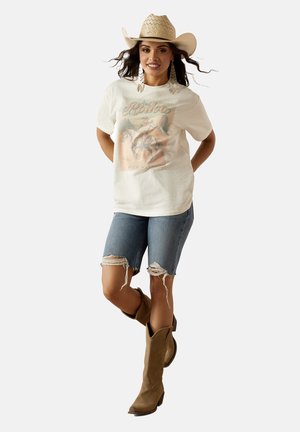 Print T-shirt - cloud dancer