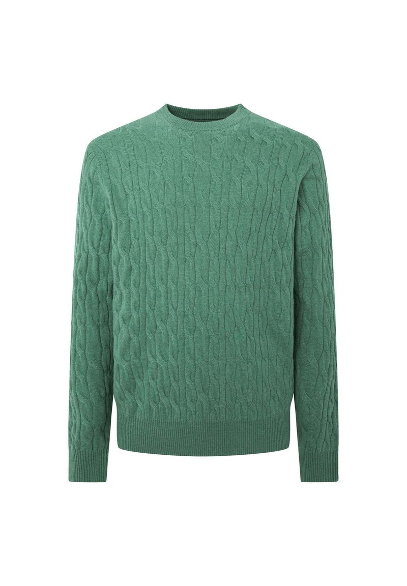 Hackett London Herren Pullover - Logo Crew Strickware Oxford Blue