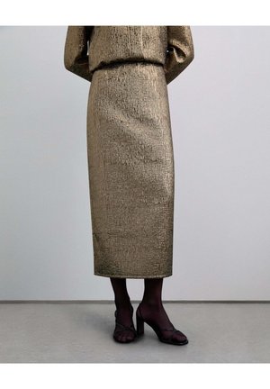 MIDI - Falda acampanada - gold