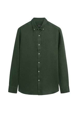 Massimo Dutti, 100% LINEN REGULAR FIT SHIRT - Košile - dark green