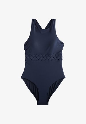 Next, REGULAR FIT - HIGH NECK LATTICE TUMMY CONTROL - Uimapuku - navy blue