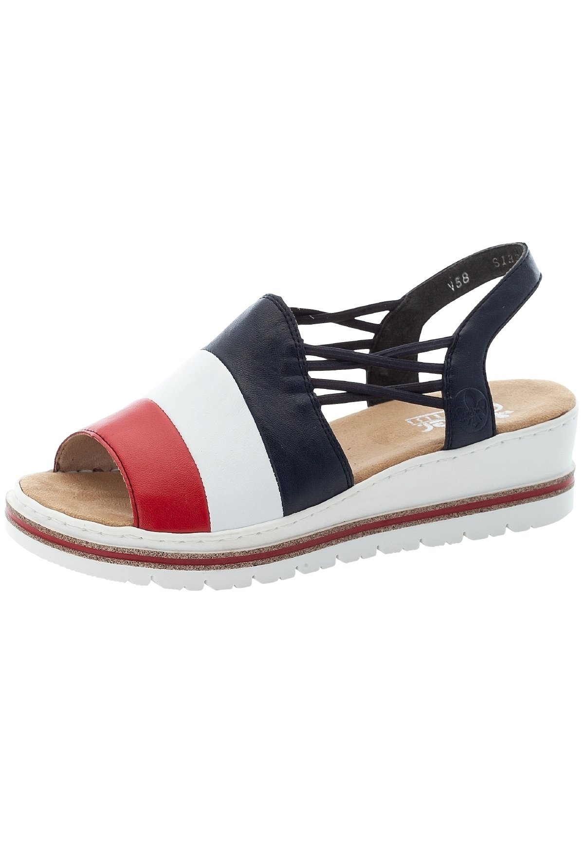 Rieker Sandalen met sleehak - red-white-pacific/Rood - Zalando.nl