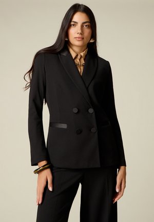 Oltre, BLAZER DOPPIOPETTO CON BOTTONI FODERATI - Blazer - nero