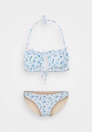 GATHERED BACKLESS BANDEAU GATHERED BUM FULL - Bikini - light blue