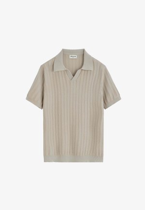 FRILIVIN, POLO À COL EN V - Polo - beige