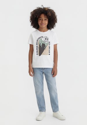 Name it NKMJALKA BOX - Camiseta estampada - bright white/honeydrew