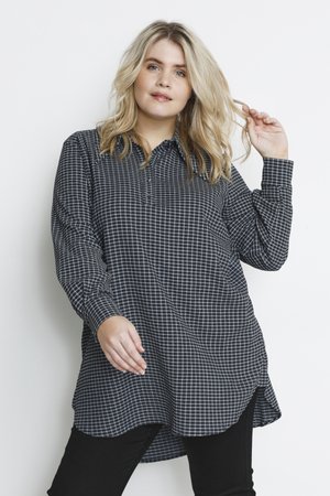 Blouse - light blue / black check