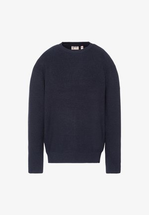 Schott, TEXTURED-KNIT CREWNECK SWEATER - Pullover - bleu
