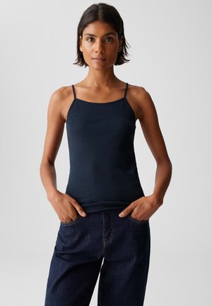 ELASTIC SLIM FIT BASIC - Top - coal blue