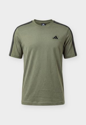adidas Sportswear, ESSENTIALS 3 STRIPES LEFT CHEST - T-Shirt sport - olive four/black