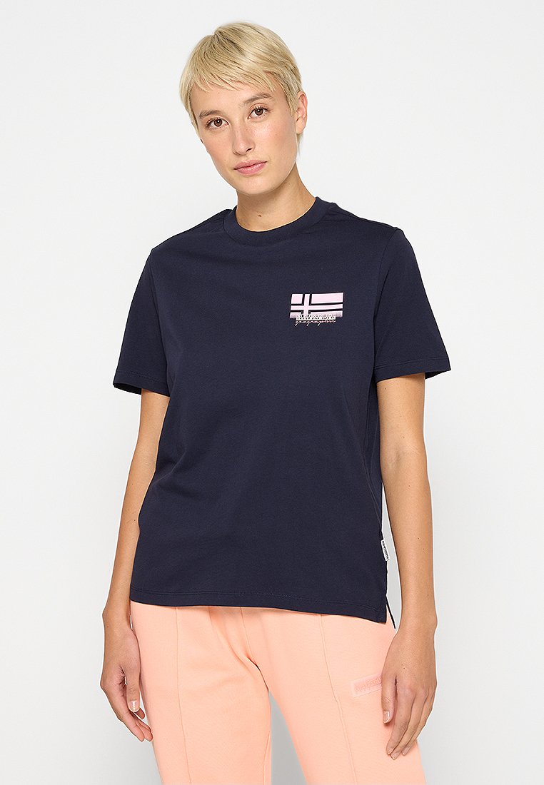 Napapijri T-shirt print donkerblauw Napapijri T-shirt print donkerblauw
