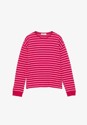PULL&BEAR, OVERSIZE STRIPED LONG SLEEVE - T-SHIRT - T-shirt à manches longues - pink