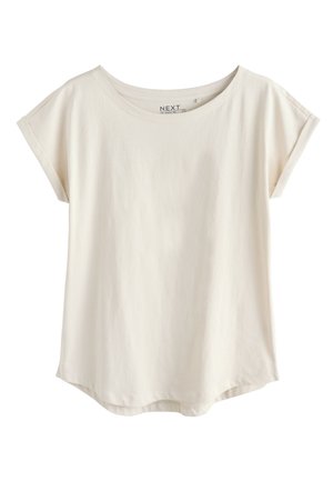 Next, ROUND NECK CAP SLEEVE T-SHIRT  - REGULAR FIT - T-Shirt basic - beige