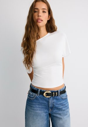 Stradivarius, STUDDED PLAQUE BELT - Ceinture - black