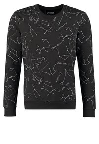 Black sweatshirt featuring white mathematical symbols and graphs. Round neck, ribbed cuffs, and hem. Made from soft, durable fabric.