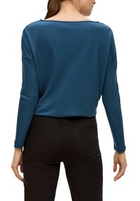 s.Oliver BLACK LABEL LANGARM MIT ÜBERSCHNITTENEN SCHULTERN - Langarmshirt - dunkles türkis