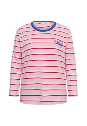 Kaffe Curve, KCELONA LONG SLEEVE - Langarmshirt - pink red chalk stripe