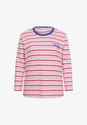 Kaffe Curve, KCELONA LONG SLEEVE - Langarmshirt - pink red chalk stripe