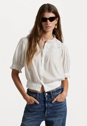 MICAL COTTON VOILE SHORT SLEEVE BLOUSE - Hemdbluse - white