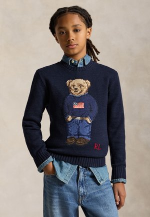 Polo Ralph Lauren POLO BEAR COTTON SWEATER 7-14Y UNISEX - Pullover - navy