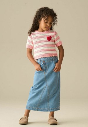 Angel & Rocket, REGULAR FIT - KENDAL ASYMMETRIC WAIST DENIM MIDI SKIRT - Teksaseelik - blue