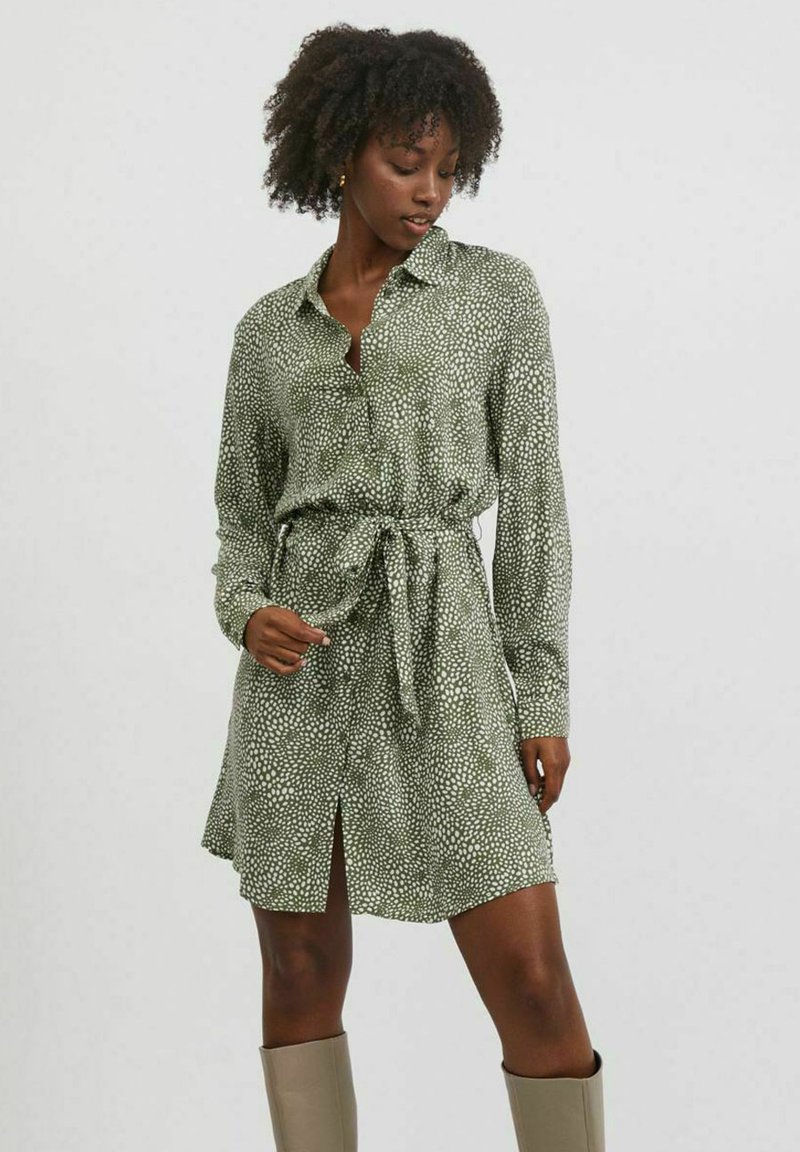 VILA VIPAYA  SHIRT DRESS - Skjortekjole - four leaf clover