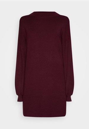 Vero Moda VMNANCY FUNNELNECK DRESS  - Gebreide jurk - winetasting