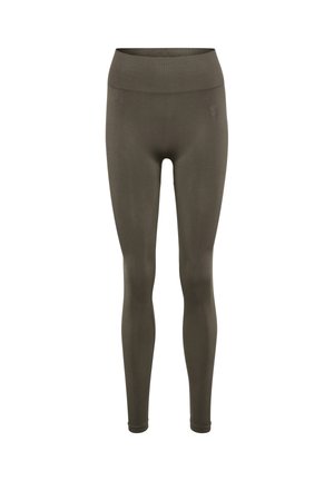 Hummel, HUMMEL HMLFLOW TIGHTS - Leggings - major brown