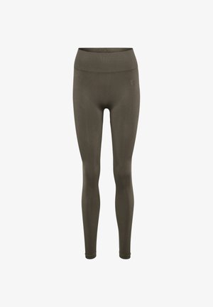 Hummel, HUMMEL HMLFLOW TIGHTS - Leggings - major brown