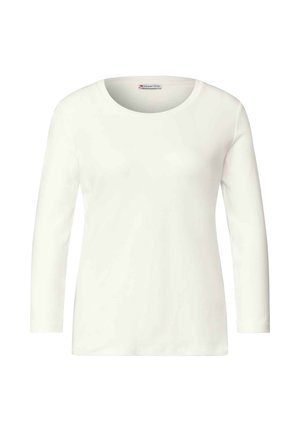 Street One, 3/4-SLEEVE CREW-NECK SHIRT IN SOLID COLOR - T-shirt à manches longues - off white