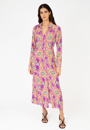 AN'GE Robe chemise - belize violet