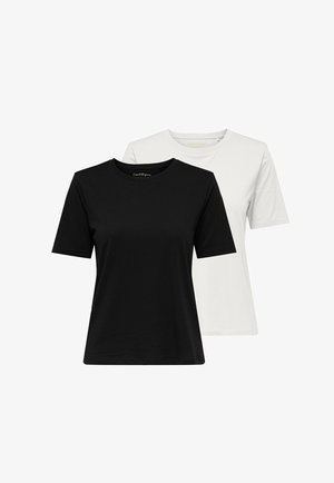 ONLY, 2 pack - T-shirt basic - weiß schwarz