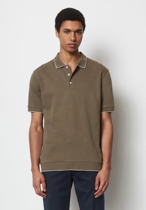 Marc O'Polo SHORT SLEEVE DETAILS AT COLLAR CUFFS AND HEM - Koszulka polo - burnt ash