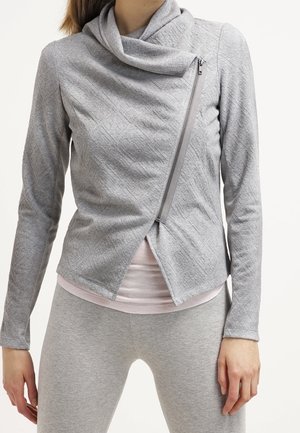 Mikina na zip - mottled light grey