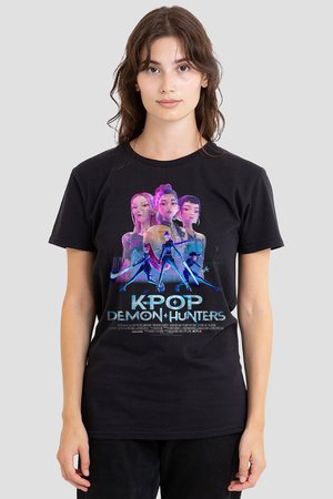 NETFLIX, K-POP DEMON HUNTERS - HUNTRIX BILLBOARD POSTER - Print T-shirt - black