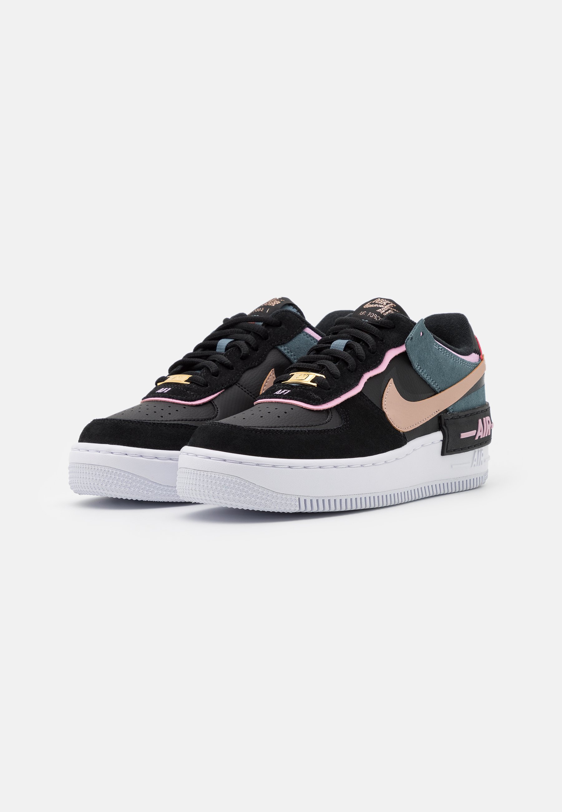 AIR FORCE 1 SHADOW - Baskets basses - black/metallic red bronze/light arctic pink/claystone red/ozone blue/white AIR FORCE 1 SHADOW - Baskets basses - black/metallic red bronze/light arctic pink/claystone red/ozone blue/white