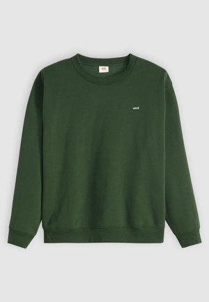 Groene crewneck sweatshirt gemaakt van zachte katoen. Heeft een klein wit "Levi's" logo op de linkerborst. Ribgebreide manchetten en zoom.