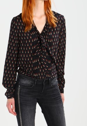 Button-down blouse - black