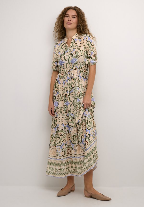 CRAlora - Maxikleid - khaki floral wallpaper