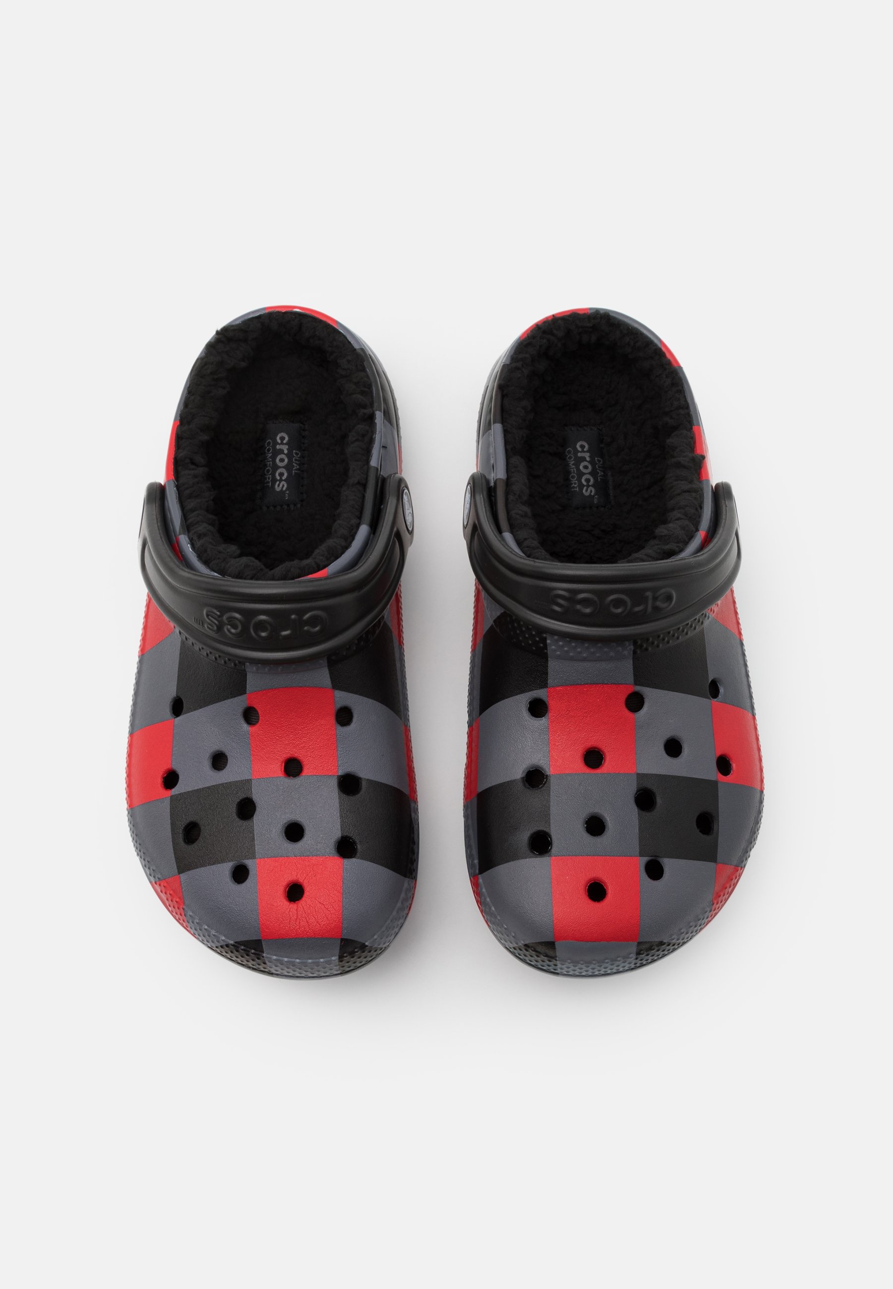 plaid lined crocs
