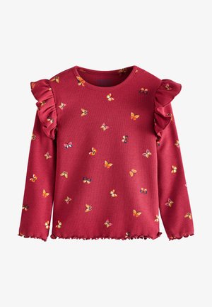 FRILL - Long sleeved top - burgundy red butterfly