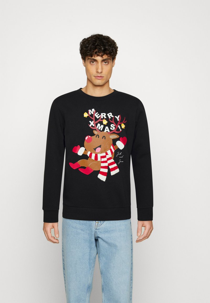 Jack & Jones JORTOON APP CREW NECK XMAS UNISEX Sweatshirt black