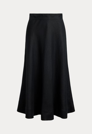 Lauren Ralph Lauren, LINEN A-LINE MIDI SKIRT - A-lijn rok - black