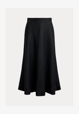Lauren Ralph Lauren, LINEN A-LINE MIDI SKIRT - A-lõikeline seelik - black
