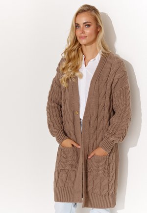 Z OZDOBNYM SPLOTEM I GUZIKIEM - Kardigan