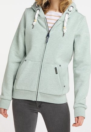 Sweater met rits - light green