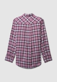 Langärmliges Karohemd in Rosa- und Weißtönen. Mit einem Button-Down-Kragen und Manschetten mit zwei Knöpfen. Weicher Stoff.