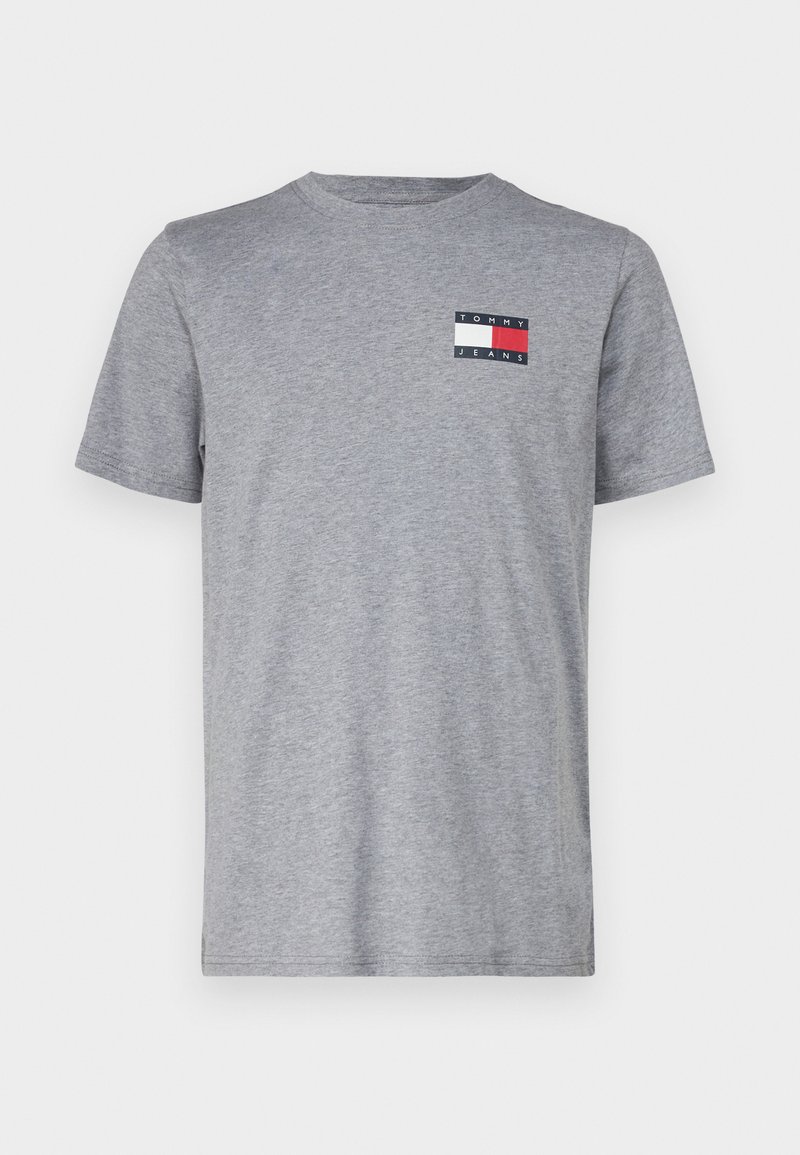 Tommy Jeans LOGO SLIM JERSEY CREW NECK T-SHIRT - T-shirts basic - grey ...