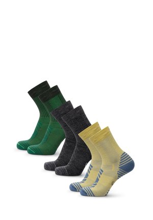 3-PACK HIKING LIGHT - Urheilusukat - green/grey/yellow